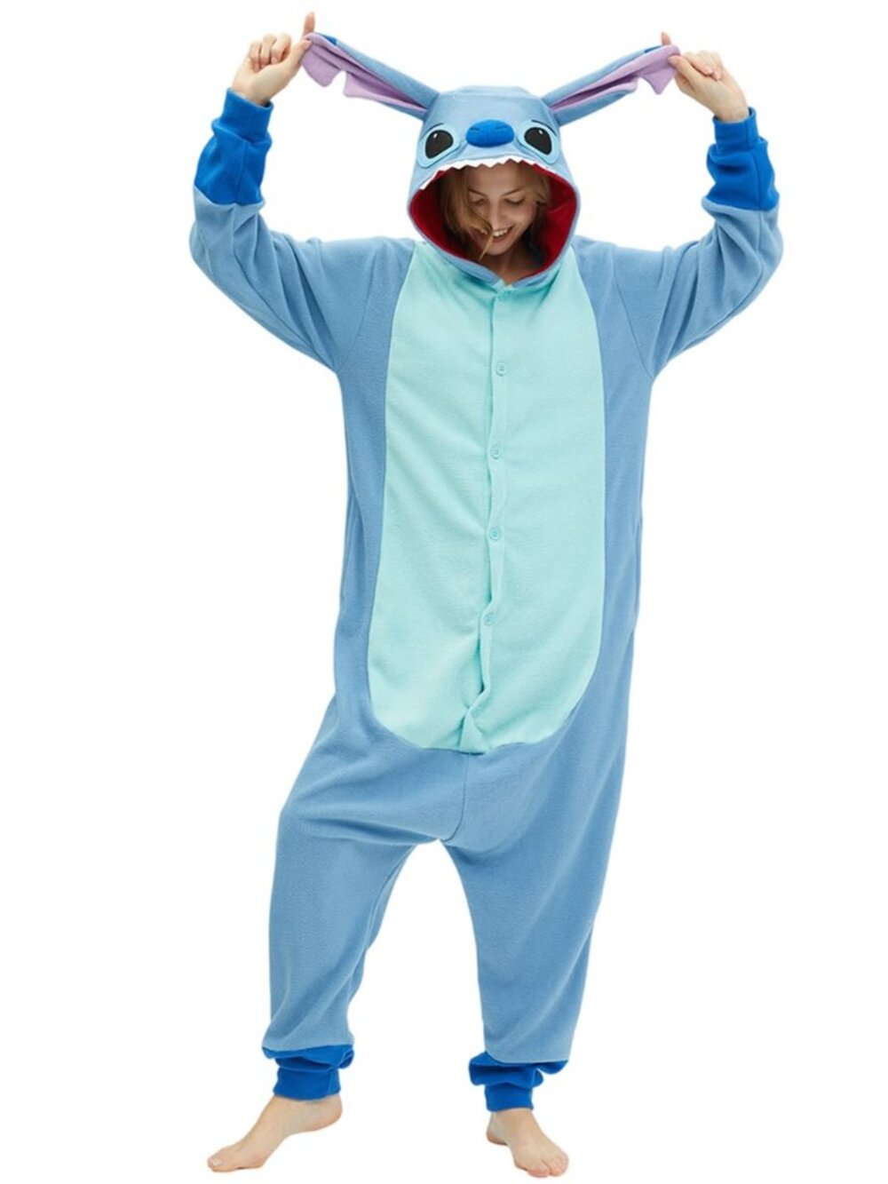 Adult Lilo & Stitch Hooded Onesie Halloween Costume Cosplay Size XL